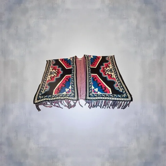 Flying Tomato Open Front Fringe Trimmed Black, Pink & Purple One Size Kimono - Picture 2 of 10